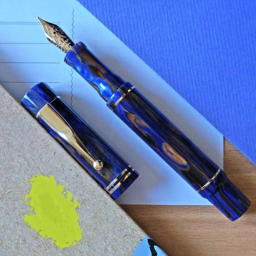 Gioia Alleria Crepuscolo Fountain Pen - Blue/Brown