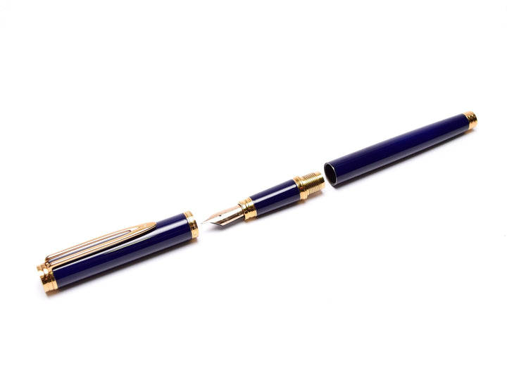 Waterman Ideal Gentleman Blue Lacquer and Gold Fountain Pen