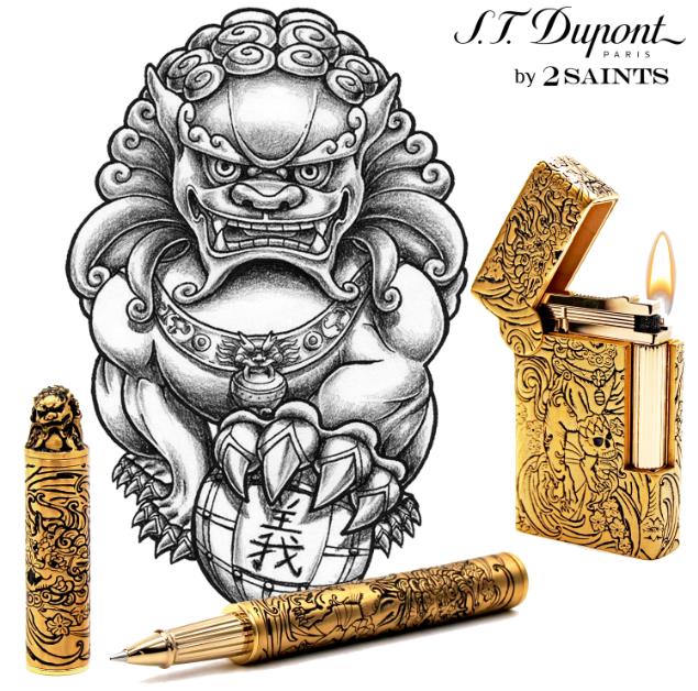 S.T. Dupont Haute Creation Tattoo Collection Rollerball Pen - Gold Foo Dog