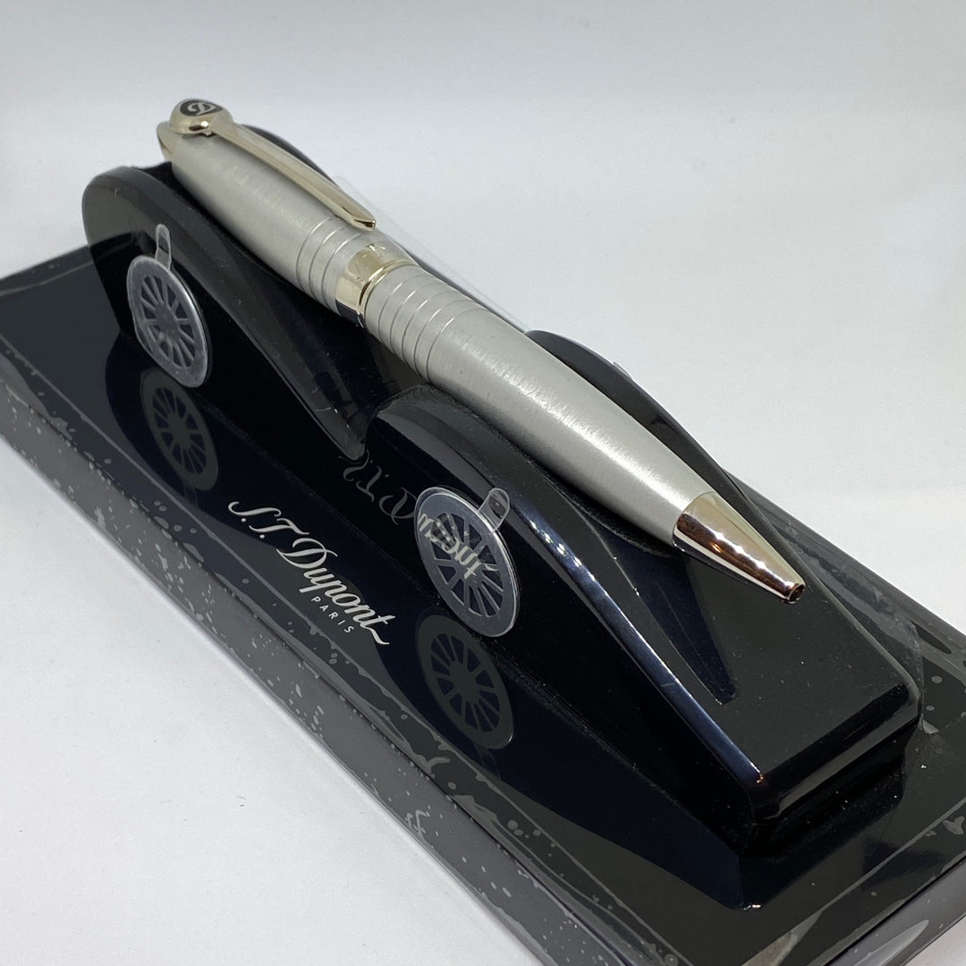 S.T. Dupont Streamliner With Automobile Stand Brushed Palladium Ballpoint Pen