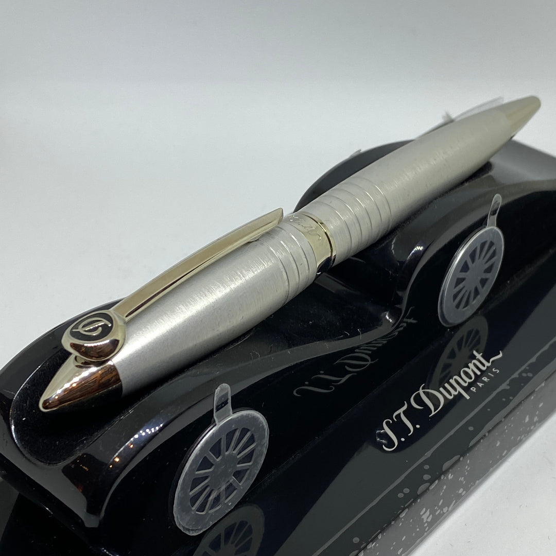 S.T. Dupont Streamliner With Automobile Stand Brushed Palladium Ballpoint Pen