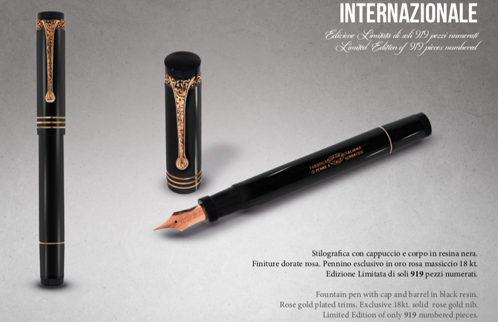 Aurora Internazionale Limited Edition Fountain Pen - Nero