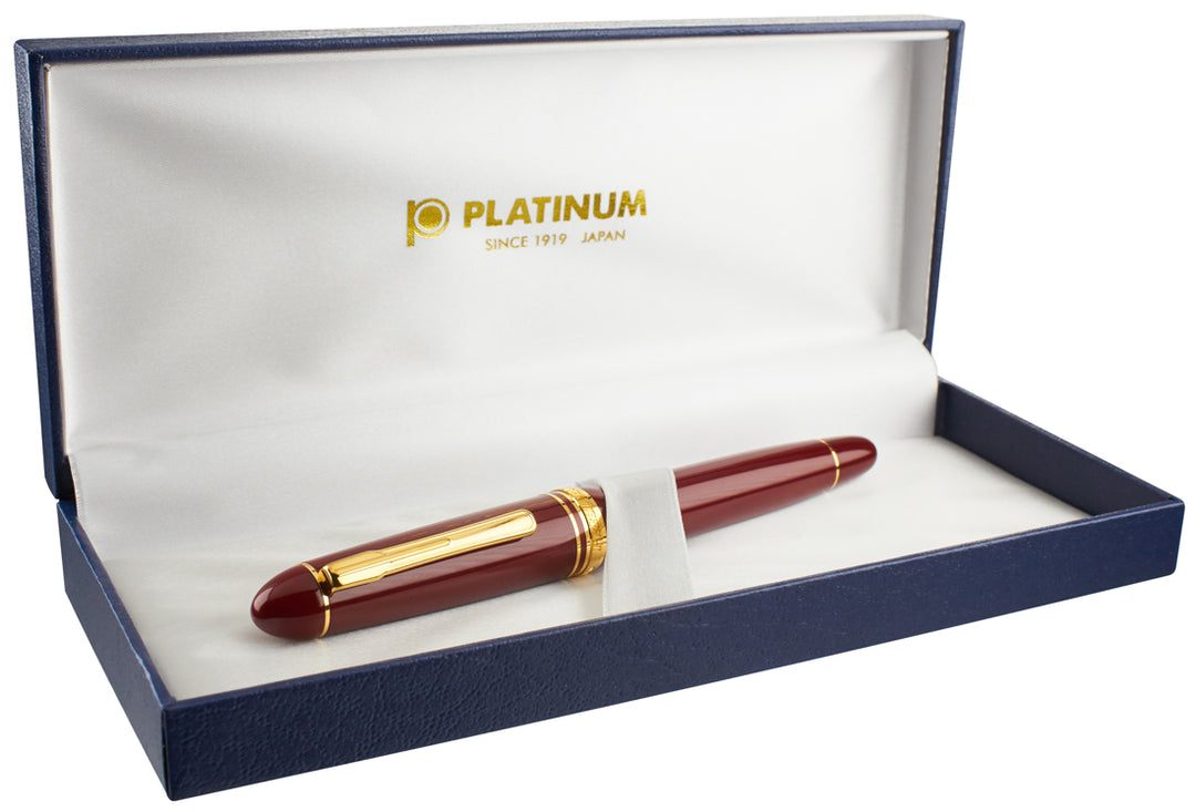 Platinum President Fountain Pen - Wine Red w/Gold Trim