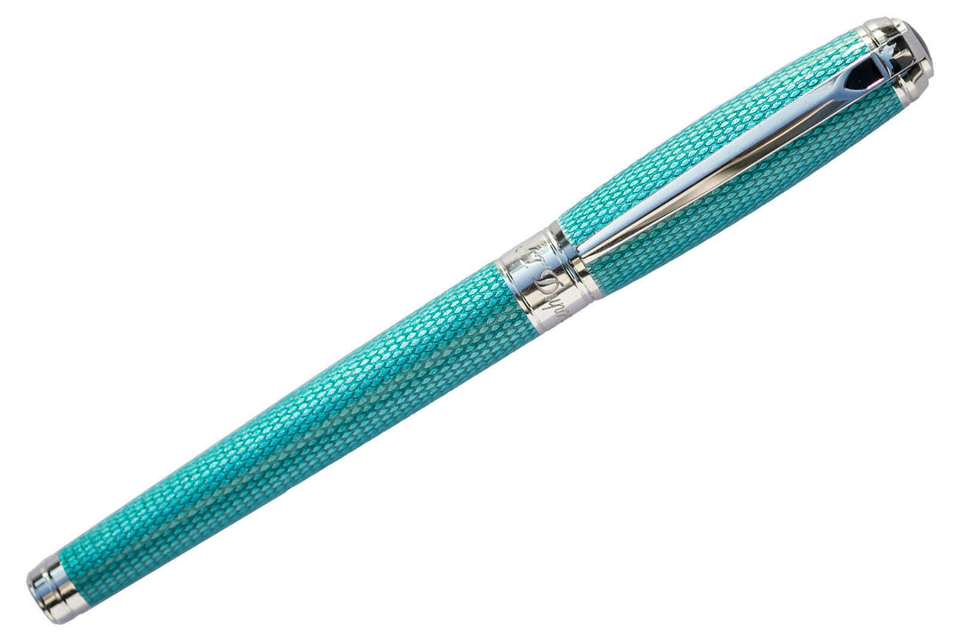 S.T. Dupont Line D Large Guilloche Rollerball - Aquamarine