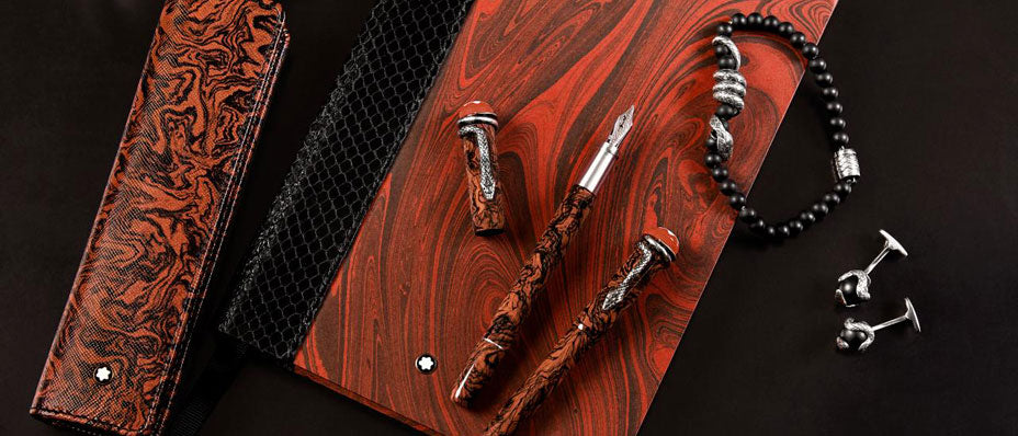 Montblanc Heritage Rouge et Noir Gift of Writing Set - Serpent Marble