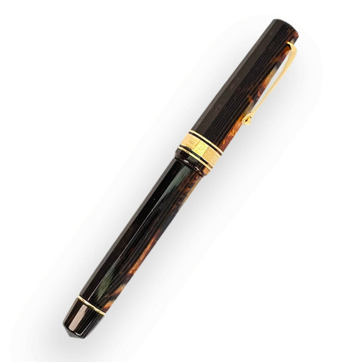 Omas Arco Brown Celluloid Rollerball with Gold Trim