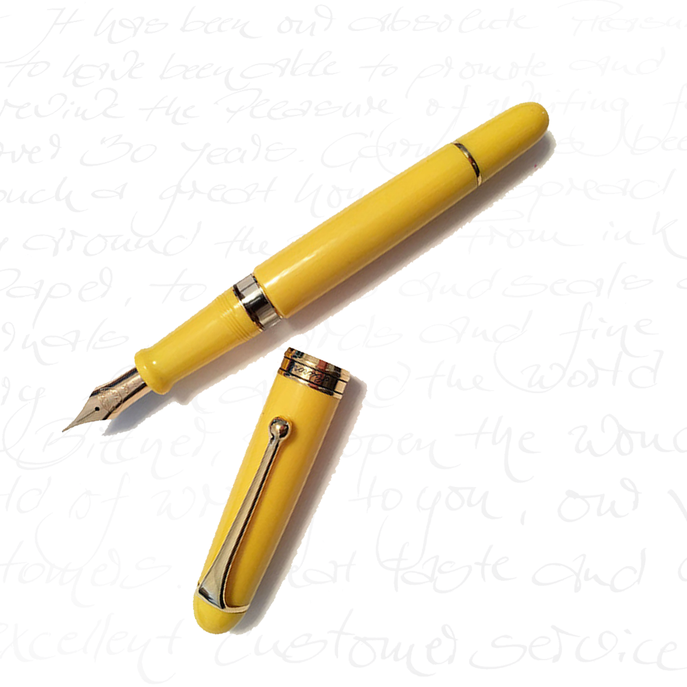 Aurora 88 Anniversary Yellow Fountain Pen With Flex Nib